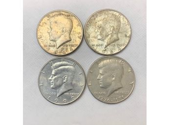 4 Kennedy Half Dollars  Including 1964-2