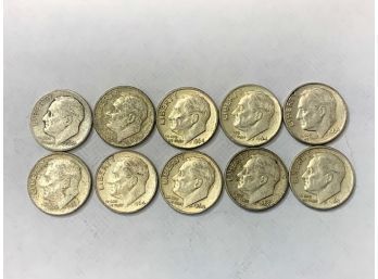10 Roosevelt Dimes Silver