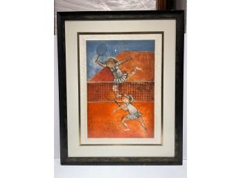 Stunning G. Rodo Boulanger 'tennis Court' Artists Proof  On Rice Paper 26 X 36 Osm