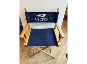 SIGNED US OPEN Tennis Chair, Chris Evert, Pres George Bush Sr, Pete Sampras, John McEnroe And