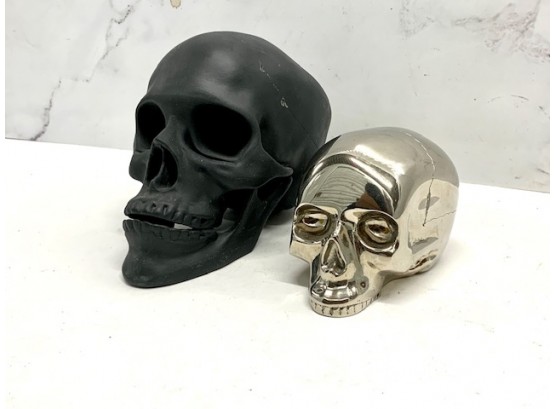 One  D.L. & Co Skull  And One L'objet Skull Figurines