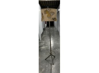 Stunning Butterfly Shade On Pewter Colored Bambu Base Floor Lamp