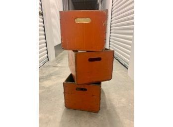 Vintage Group Of Three Wooden Crates