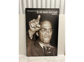 Framed Poster By Any Means Necessary ~ Malcolm X.   Size Approx 24 X 36