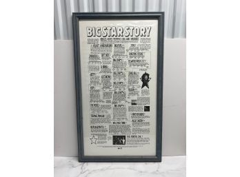 RARE. Framed Poster BIG STAR STORY FAMILY TREE OFFICIAL WARNER MUSIC POSTER ALEX CHILTON