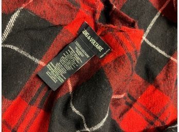 Zadig And Voltaire Red Plaid Shawl