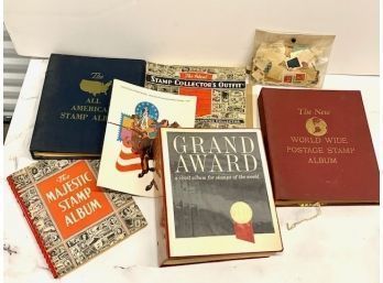 Vintage Collection Of Stamps And Stamp Books