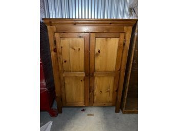 Stained Pine Pantry Cabinet