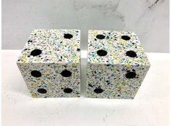 Now House By Jonathan Adler Large Pair Of Terrazzo Dice