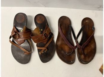 2 Pair Leather Sandals By Cydwoq And  John A Frye Size 38
