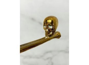 D.L. & Co Skull Candle Snuffer Brass