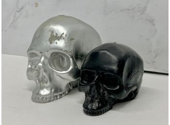 Pair Of Skull Candles Memento Mori