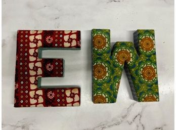 Fabric Letters E W