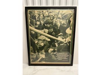 Framed Poster Lyndon Baines Johnson, Uprising  Against The Viet Nam War