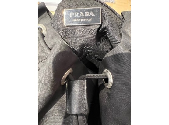 Classic Prada Black Nylon Tessuto Backpack Double Front