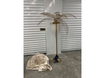 Stunning Brass Palm Tree Fronds Standing Lamp