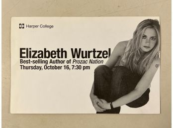 Large Postcard For Elizabeth Wurtzel Lecture At Harper College