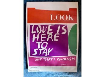 Sister Corita, Look Love Is Here To Stay And That's Enough 1968 United Church Press