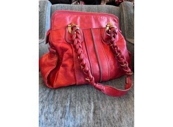 Chloe Red Leather Satchel/shoulder Bag