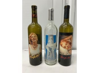 3 Limited Edition Marilyn Monroe Wine Bottles !