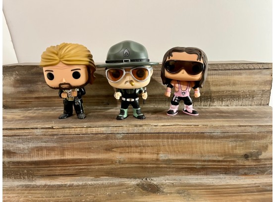 3 Funko Pop WWF Bret  Hart , Ted DiBiasi, And Sgt Slaughter