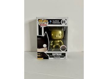 Funko Pop Gold Batman Super Heroes Game Stop Chase #01