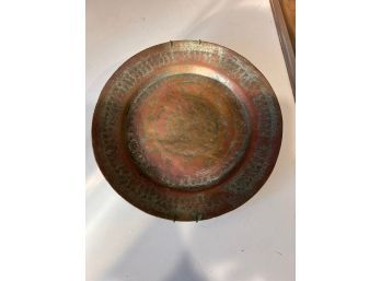 Copper Engraved Plate Approx 10'