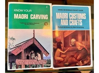 2 Vintage Maori Books Carving And Customs And Crafts