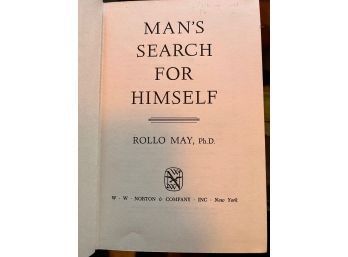 RARE ~ Man's Search For Himself By Rollo May First Edition Norton 1953