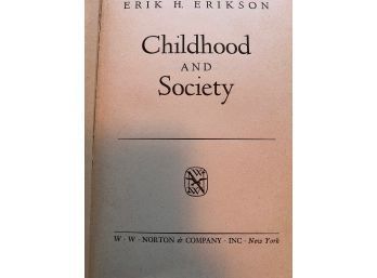 RARE Erik Erikson Childhood And Society First Edition 1950 Published By Norton