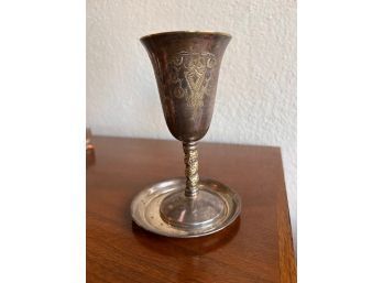 Kiddush Cup With Sterling Silver Plate