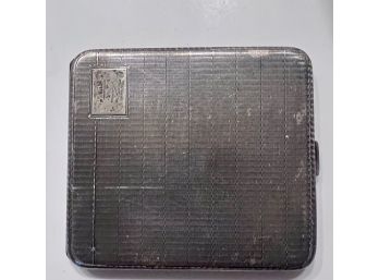 Vintage Silver Cigarette Case, Marked And Engraved Inside And Out Approx 3' X 4'