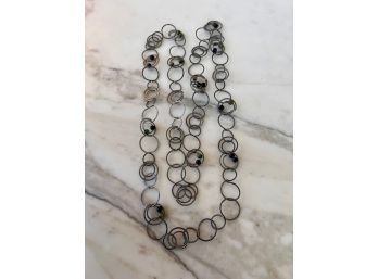 Silver Link Chain With Beads