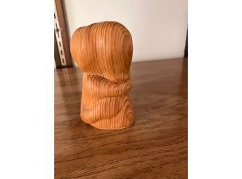 Carved Wood Couple Embracing