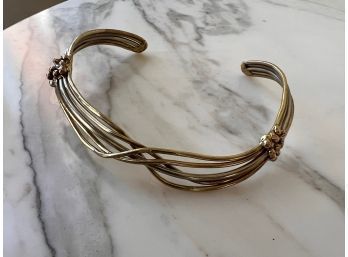 Retro Woven Brass And Metal Necklace Cuff