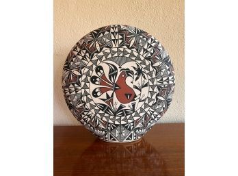 Signed Acoma, NM  Hand Painted Pottery Large Vessel Double Sided Signed G/G