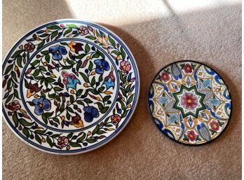 2 Middle Eastern Hand Painted Plated
