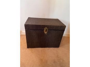 Large Woven Rattan Chest With Brass Lock 28' Wide X 21' Height  X 17' Deep
