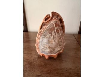 Carved Conch Shell Light Cover