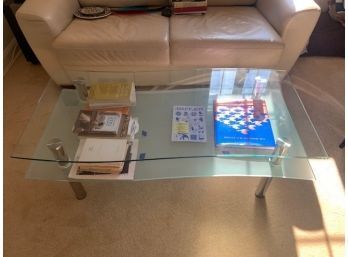 Steel And Glass Coffee Table (upstairs)
