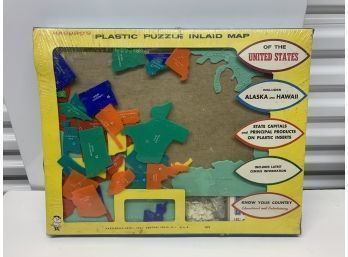 Plastic Puzzle Inlaid Map Of The United States