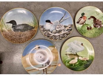 Set Of 5 Waterbird Plates Painted By Eric Tenney  Danbury Mint