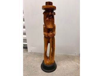 Carved Wood Sculpture Old Man Approx 14' Tall