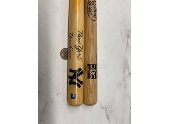 2 Promotional  Bats With Hologram Authenticity Seal Hall Of Fame Slugger And Yankee Bat