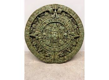 Aztec 12'mayan Sun God Calendar Disc Composite  Stone MCM