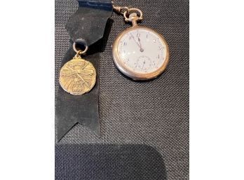 Most Conscientious Cadet Medal With Pocket Watch Crescent Watches Co New Jersey