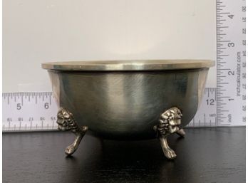 Sterling Silver Lions On Footed Bowl
