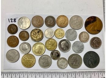 Lot Of 27 Foreign Coins  #128