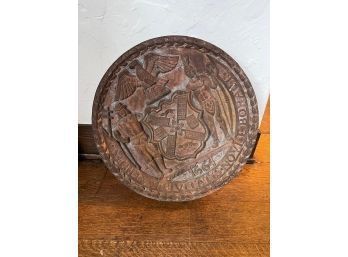 RARE! Salvaged Cast Iron West Side Highway Roundel NY State Medallion Seal 18' Diameter 2' Thick