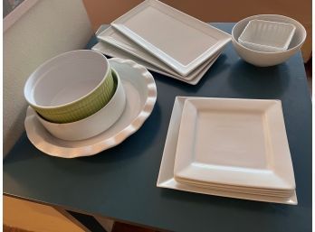Large Group Of White Serving Pieces